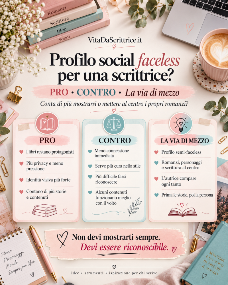 Profilo social faceless per una scrittrice: funziona davvero?